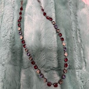 SABIKA W14 London choker with red, lavender, and white opal